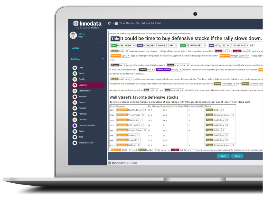 Text Annotation Platform by Innodata